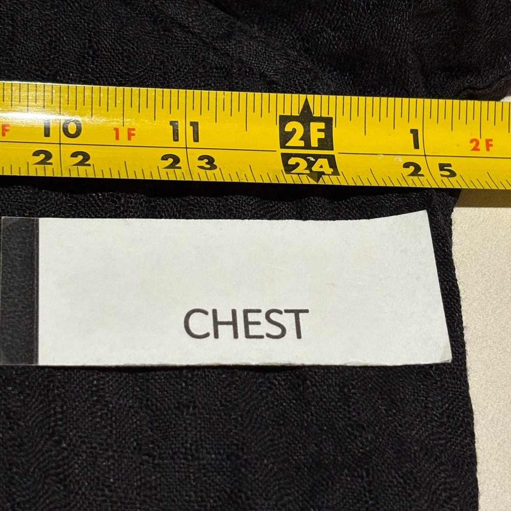 FLAX Women 100% Linen Long Duster Cardigan Coat Sz L Black Buttons Lagenlook - Picture 7 of 16